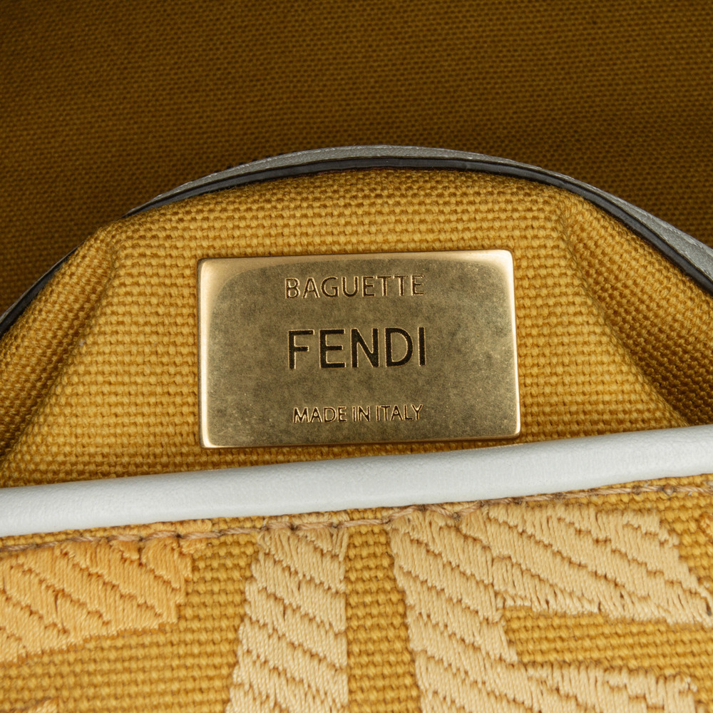 Pre-Loved Fendi Sarah Coleman FF Canvas Fisheye  Baguette Satchel - Picture 6 of 9